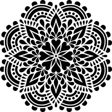 Mandala desen stencil karalama çizimi