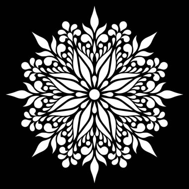 Mandala desen büyük siyah ve beyaz