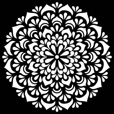 Mandala desen büyük siyah ve beyaz