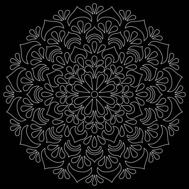 Mandala desen büyük siyah ve beyaz