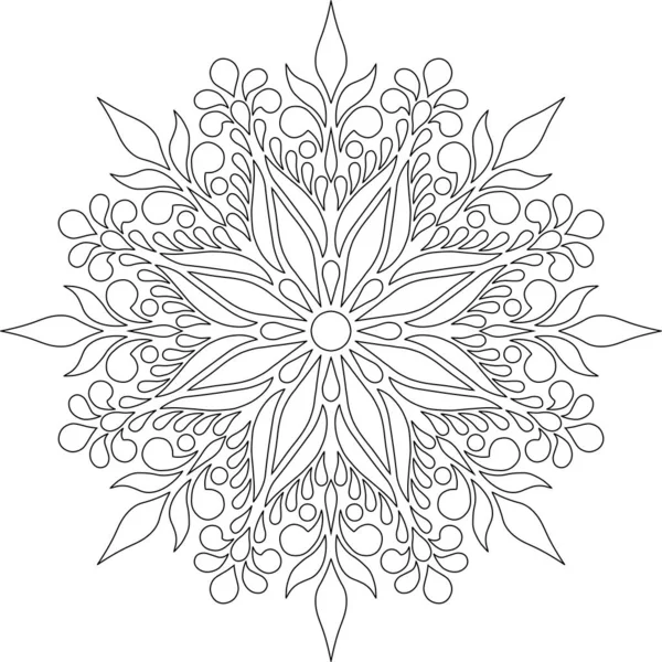 Figura mandala para colorear garabatos boceto — Vector de stock