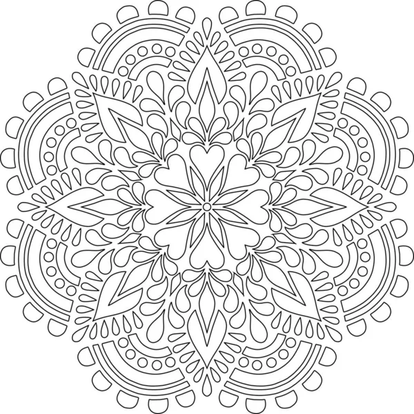 Mandala boyama kroki doodles rakam — Stok Vektör