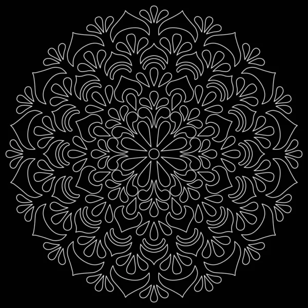 Mandala wzór dużych czarno-białe — Wektor stockowy