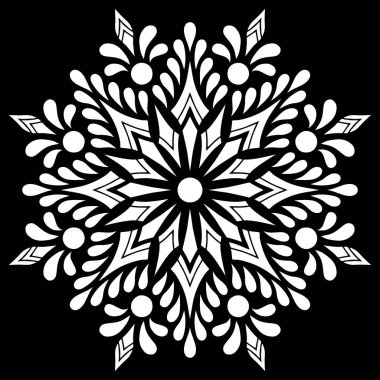 Mandala desen beyaz karalamalar kroki