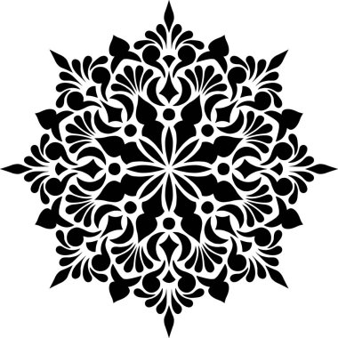 Mandala desen stencil karalama çizimi