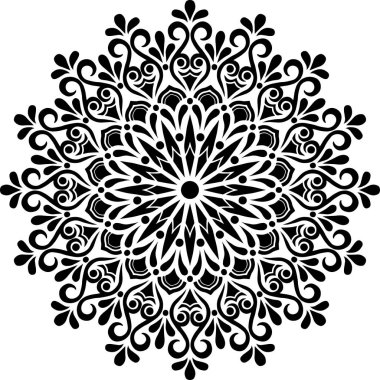 Mandala desen stencil karalama çizimi