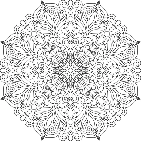 Figura mandala para colorir rabiscos esboço — Vetor de Stock