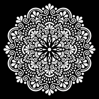 Mandala desen beyaz karalamalar kroki