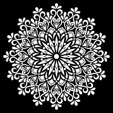 Mandala desen beyaz karalamalar kroki