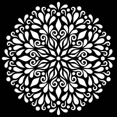 Mandala desen beyaz karalamalar kroki