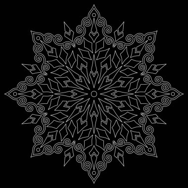 Mandala desen beyaz karalamalar kroki