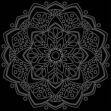 Mandala desen beyaz karalamalar kroki