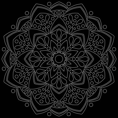 Mandala desen beyaz karalamalar kroki