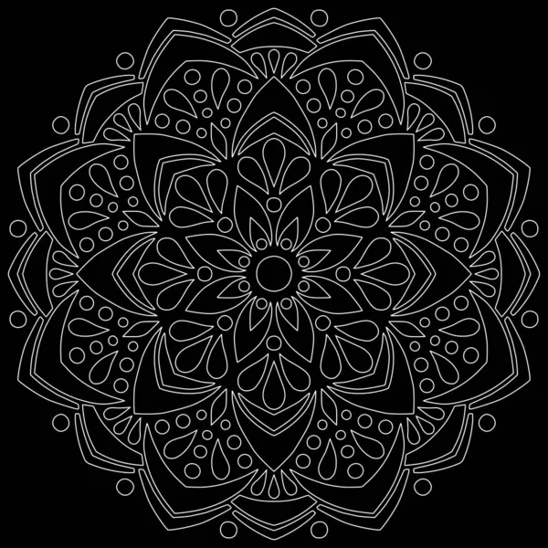 Patrón mandala garabatos blanco bosquejo — Archivo Imágenes Vectoriales