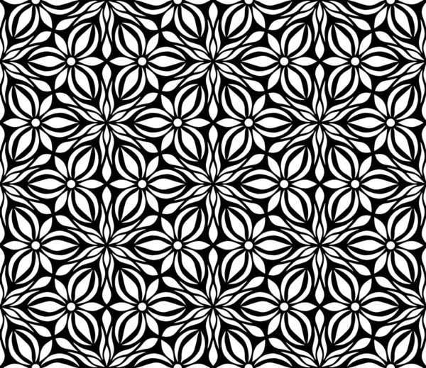 Abstrakte Muster nahtlose Schwarz-Weiß-Doodle-Skizze — Stockvektor