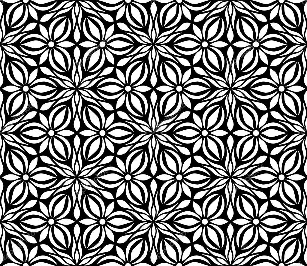 Abstract patterns seamless black and white doodle Sketch