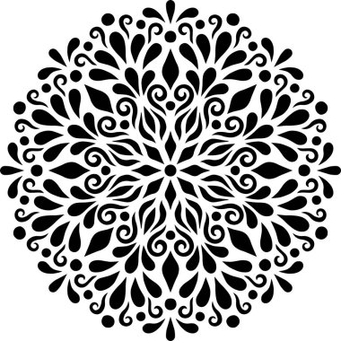 Mandala desen stencil karalama çizimi