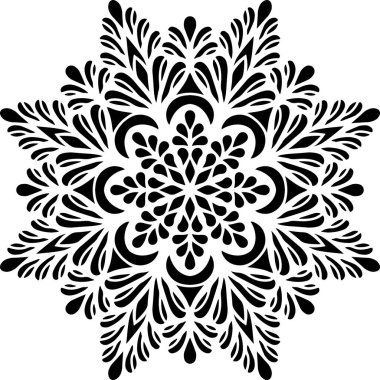 Mandala desen stencil karalama çizimi