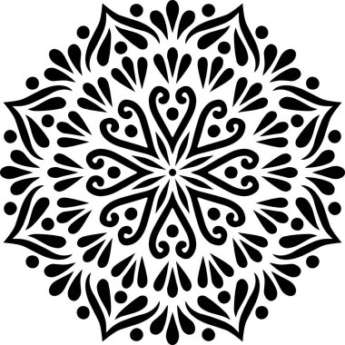Mandala desen stencil karalama çizimi