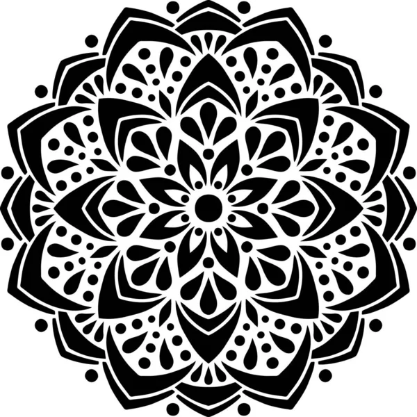 Bosquejo de garabatos de plantilla de patrón de mandala — Vector de stock