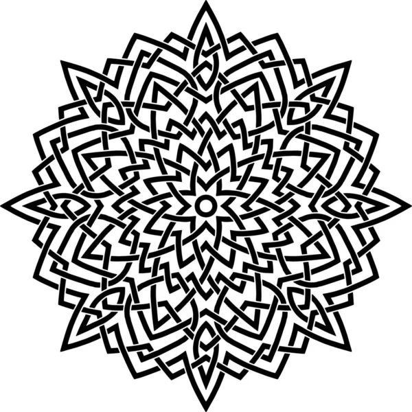 Bosquejo de garabatos de plantilla de patrón de mandala — Vector de stock