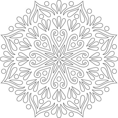 Mandala desen siyah beyaz karalamalar kroki