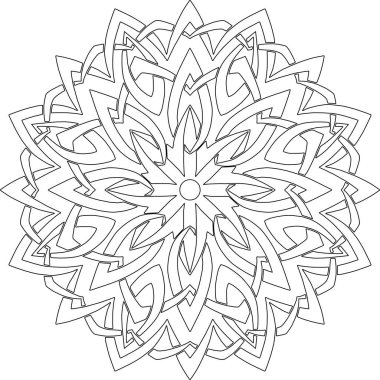 Mandala desen siyah beyaz karalamalar kroki