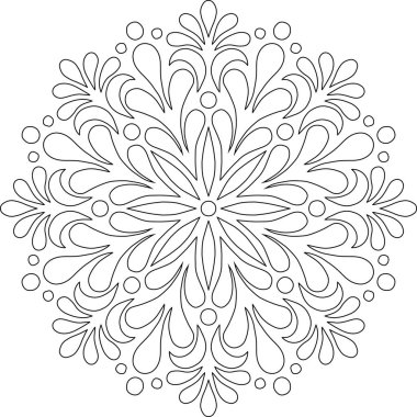 Mandala desen siyah beyaz karalamalar kroki