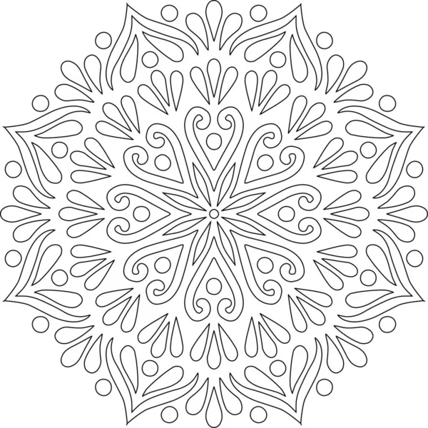 Mandala pattern black and white doodles sketch — Stock Vector