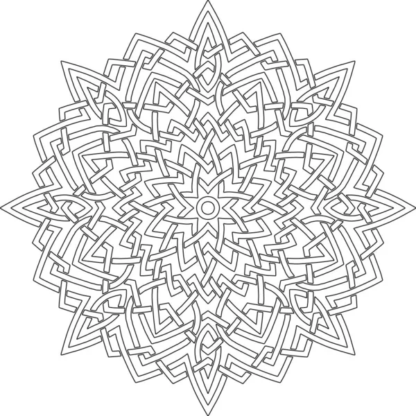 Croquis gribouillis noir et blanc motif mandala — Image vectorielle