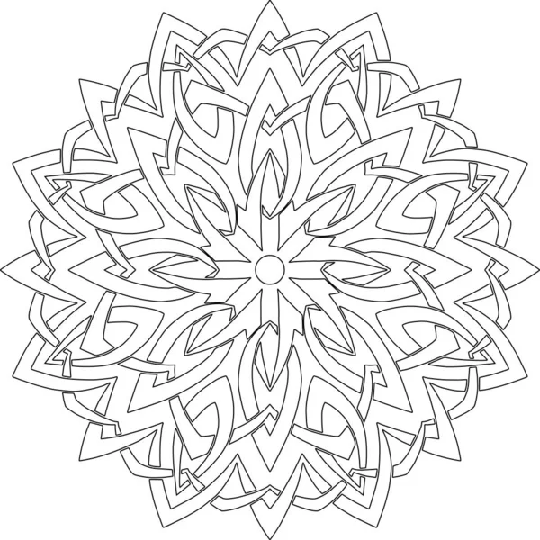 Croquis gribouillis noir et blanc motif mandala — Image vectorielle