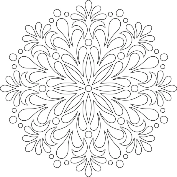 Mandala pattern black and white doodles sketch — Stock Vector