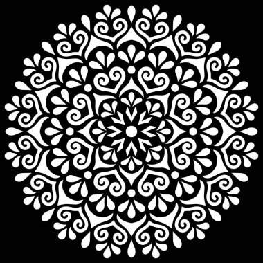 Desen Mandala beyaz şablon karalamalar kroki