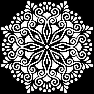 Desen Mandala beyaz şablon karalamalar kroki