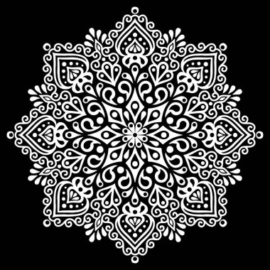 Desen Mandala beyaz şablon karalamalar kroki