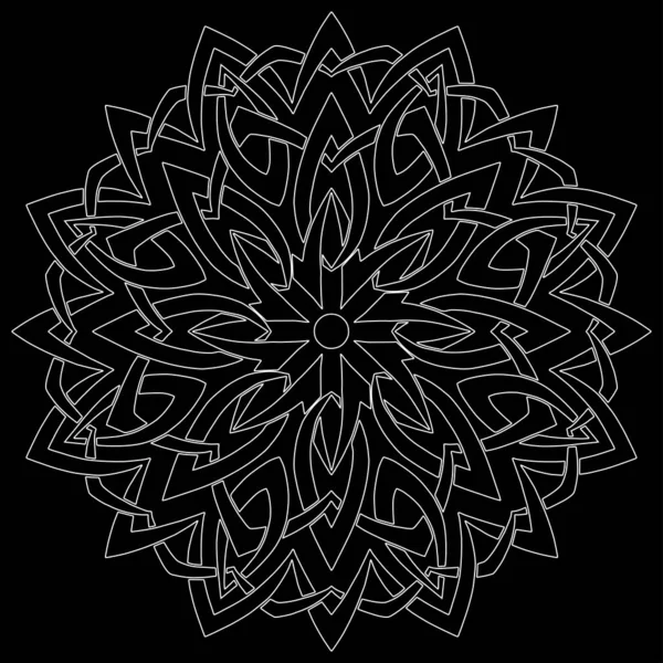 Mandala Pattern White Doodles Sketch Good Mood — Stock Vector