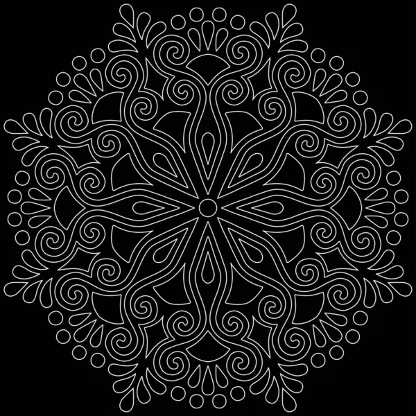 Mandala Muster Weiße Kritzeleien Skizzieren Gute Laune — Stockvektor