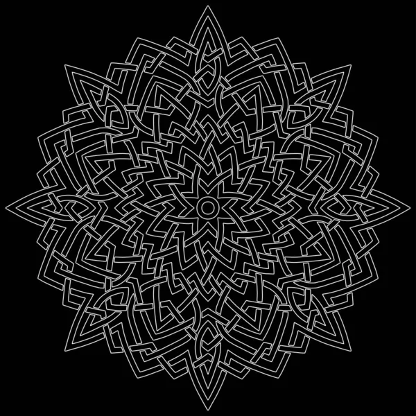 Mandala Motif Griffes Blanches Croquis Bonne Humeur — Image vectorielle