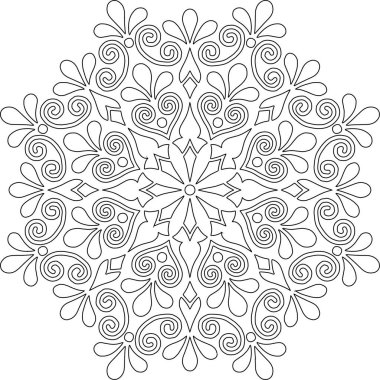 Renkli karalamalar için mandala iyi bir ruh hali çizmek