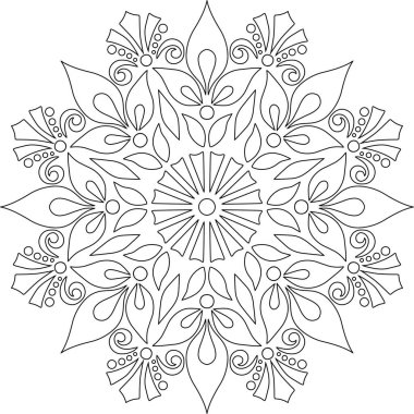 Renkli karalamalar için mandala iyi bir ruh hali çizmek