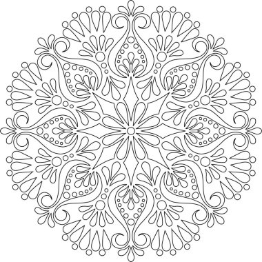 Renkli karalamalar için mandala iyi bir ruh hali çizmek