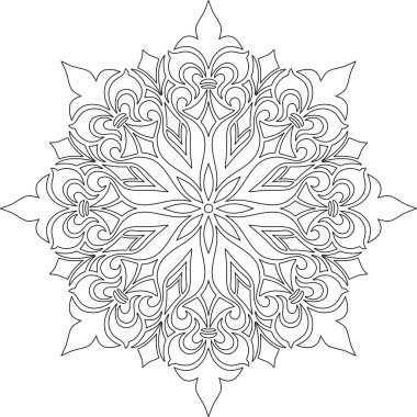 Renkli karalamalar için mandala iyi bir ruh hali çizmek