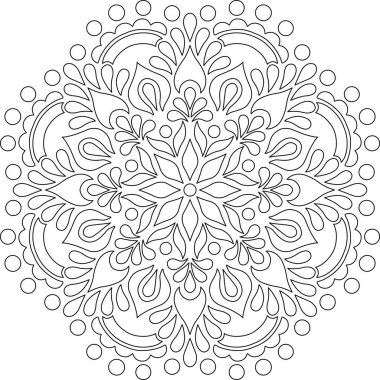 Renkli karalamalar için mandala iyi bir ruh hali çizmek