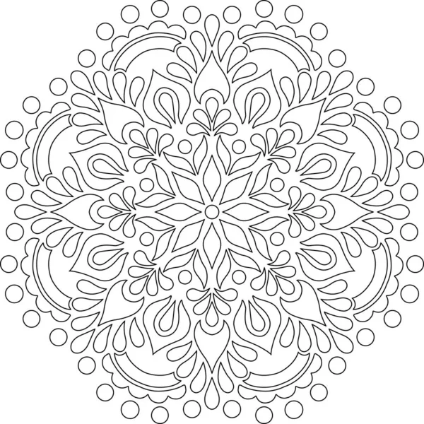 Rysunek Mandala Dla Kolorowanki Doodles Szkic Dobry Nastrój — Wektor stockowy
