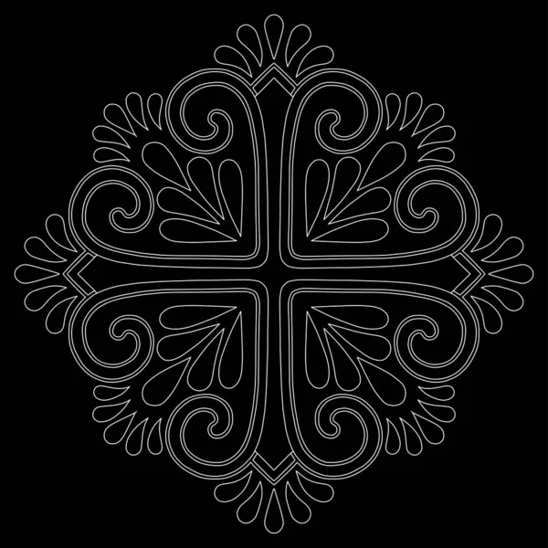 Перекрестный Рисунок Черно Белой Религии Подходит Оформления — стоковый вектор