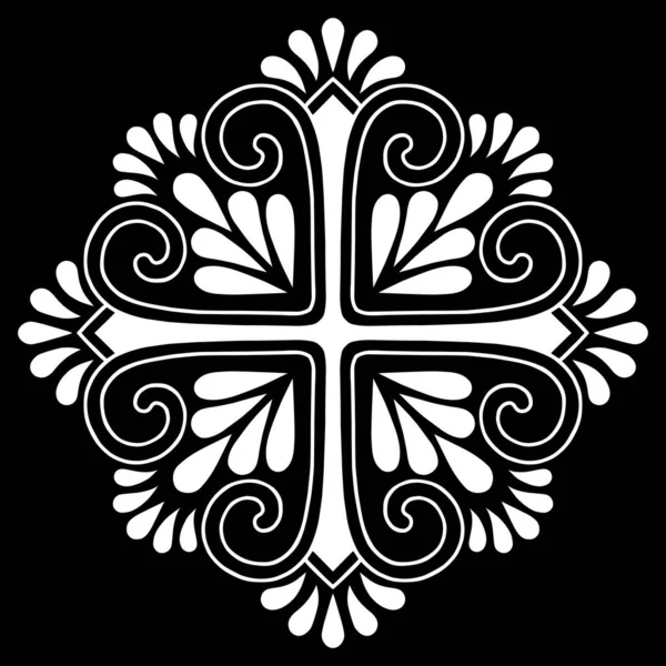 Křížová Kresba Černo Bílého Náboženství Vhodné Pro Dekoraci — Stockový vektor