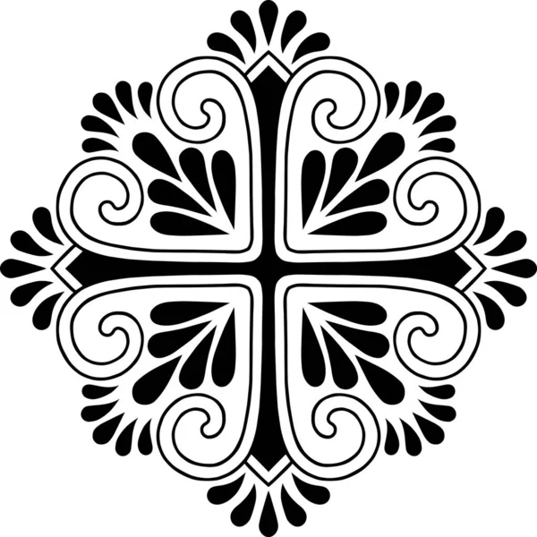 Cross Doodle Esboço Preto Branco Religião Adequado Para Decoração —  Vetores de Stock