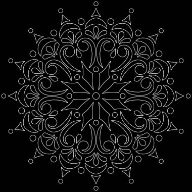 Mandala desen beyaz karalamalar keyfi kroki