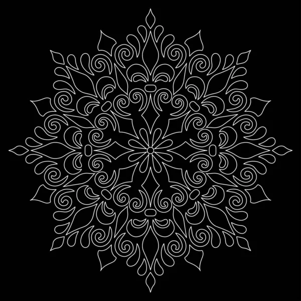 Mandala Patroon Witte Doodles Schets Goed Humeur — Stockvector