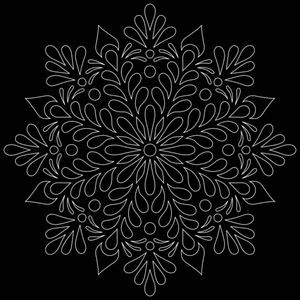 Mandala Motif Griffes Blanches Croquis Bonne Humeur — Image vectorielle